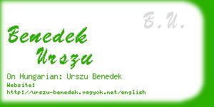 benedek urszu business card